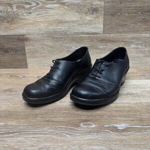 Dansko Anisette Black Leather Heeled Oxford Shoe Women's Size EU 39